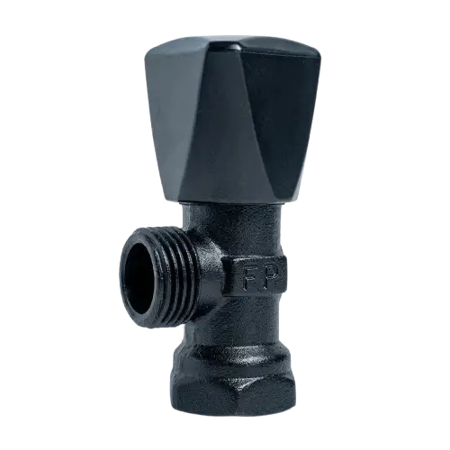 Llave de arresto de 1/2'' x 1/2'' negra para control de agua en baños y cocinas