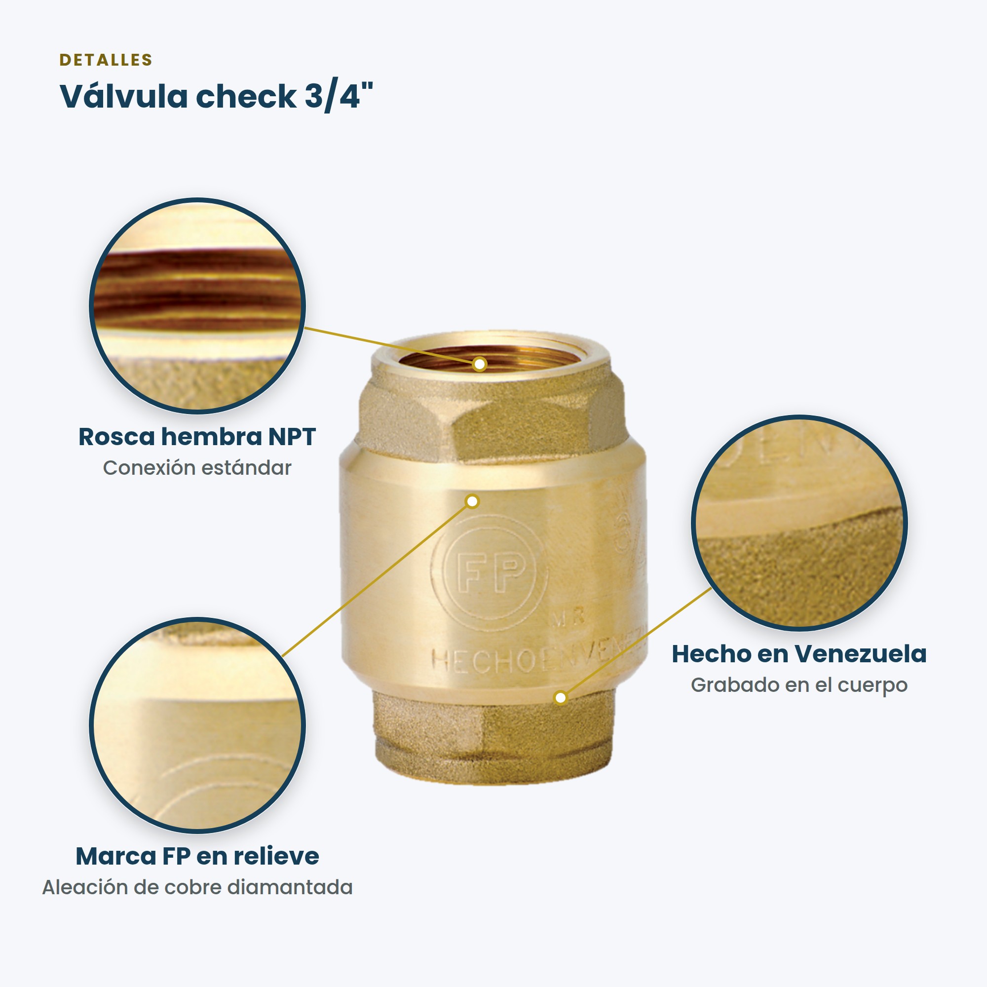 Válvula de Retención (Check) de 3/4