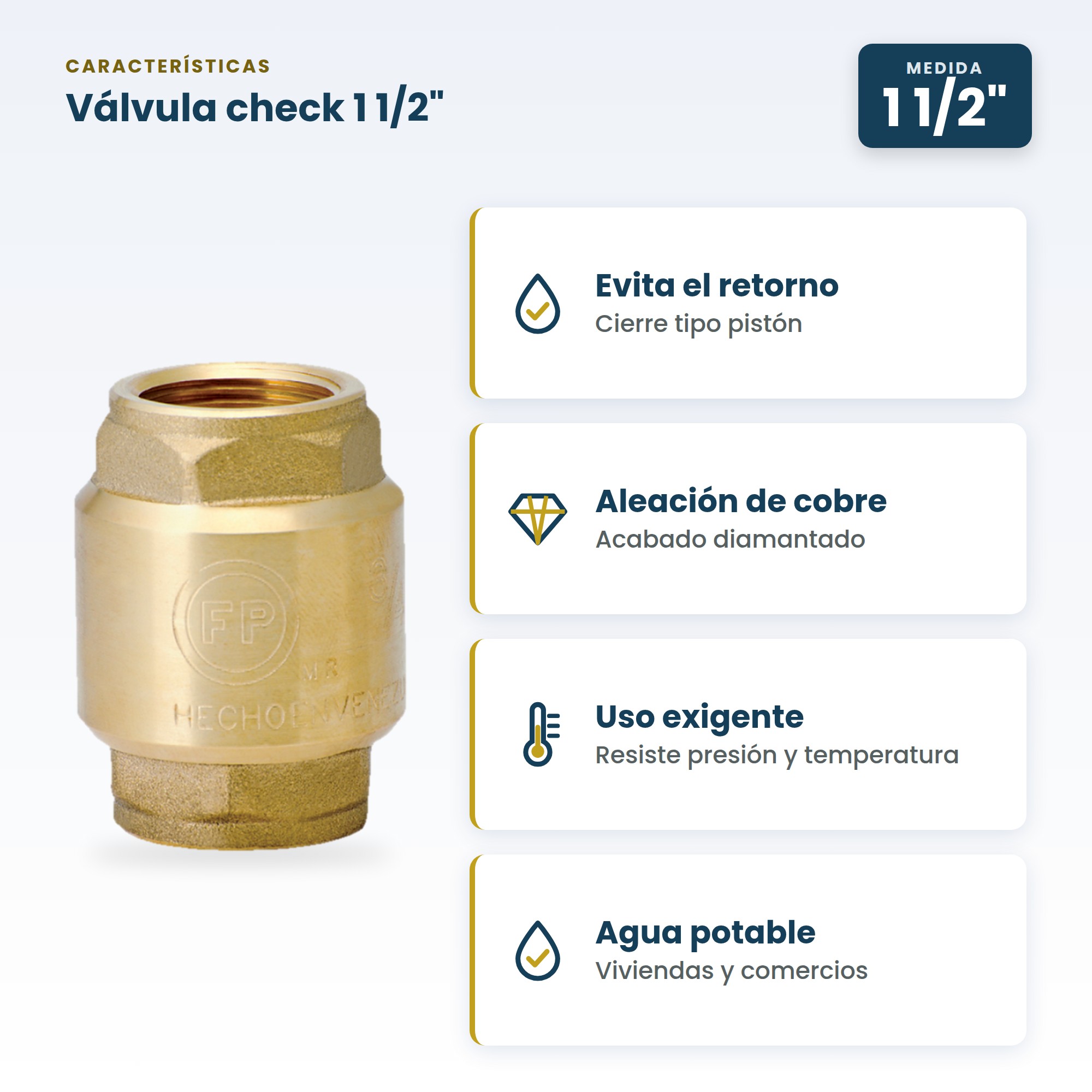 VALVULA CHECK 1 1/2'' C/M PEQ.