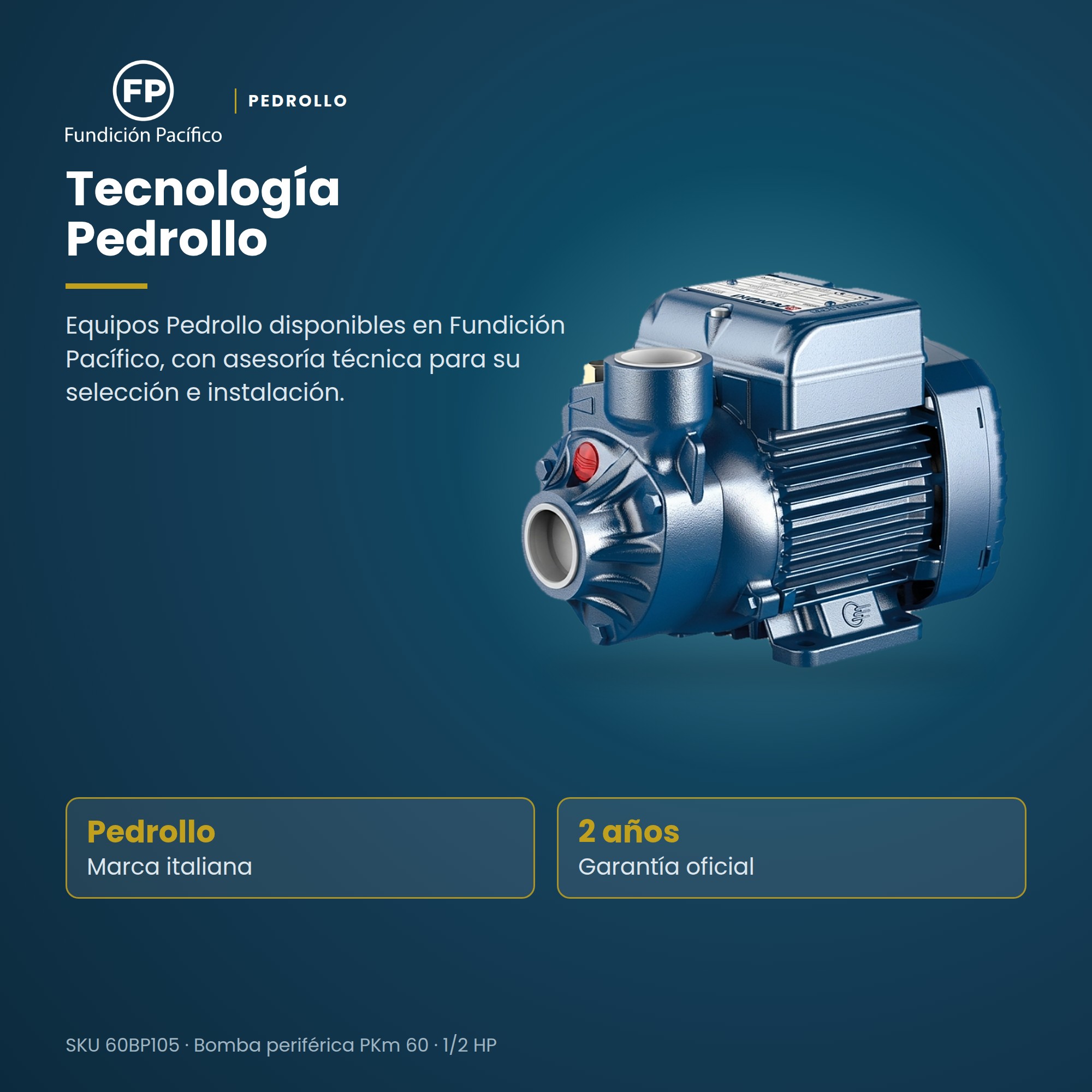 Bomba de Agua Doméstica Pedrollo PKm 60 de 1/2 HP (110V)